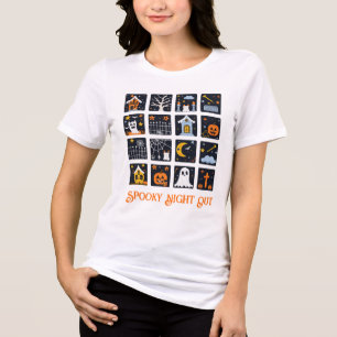 En Tri-matière T-shirt graphique Halloween de nuit éffrayante