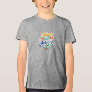En Tri-matière T-shirt graphique inspirant « Hope Inspires Action