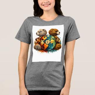 En Tri-matière T-Shirt Graphique Ours Urbain