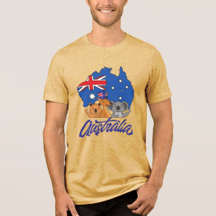 En Tri-matière T-shirt graphique tri-mélange drapeau national des