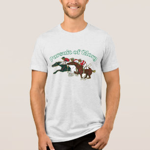 En Tri-matière T-shirt graphique vintage de course hippique Pursu