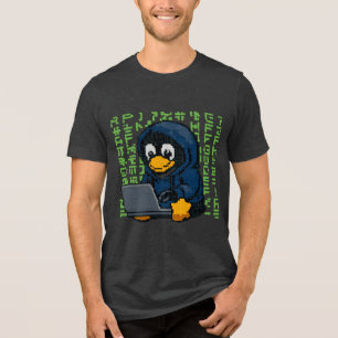 En Tri-matière T-Shirt Hacker Manchot IT Design – Geek Tech