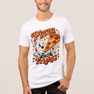 En Tri-matière T-Shirt Halloween Pizza Ghost Tee pour couples de