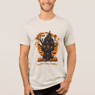 En Tri-matière T-Shirt Halloween Tree House Pour Hommes
