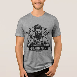 En Tri-matière T-Shirt Homme Barbu Cuisinant