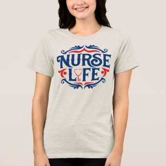 En Tri-matière T-Shirt Jour de la Vie des Infirmières Badge Rétro