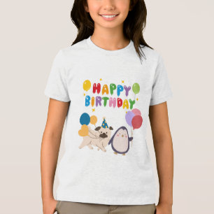 En Tri-matière T-shirt Joyeux Anniversaire pour enfants - design