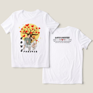 En Tri-matière T-shirt Love Forever Couple | Arbre cardiaque roma