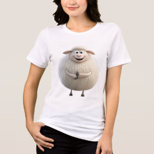En Tri-matière T-shirt Mouton Rond Chunky Graphique Chèvre du Z