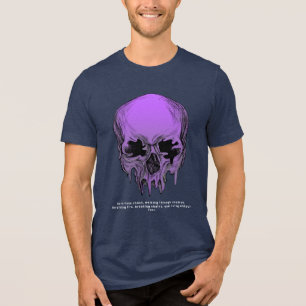 En Tri-matière T-shirt noir unisexe grunge crâne néon vibrant