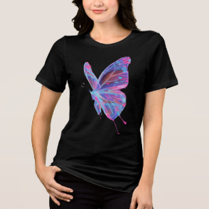 En Tri-matière T-Shirt papillon coloré.