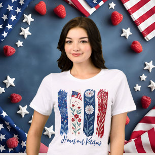 En Tri-matière T-shirt patriotique, drapeau américain, vétérans d