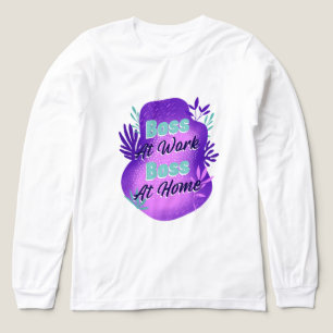 En Tri-matière T-shirt « Patron au travail, patron à la maison »