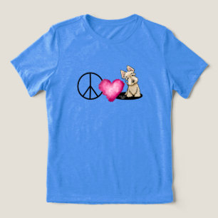 En Tri-matière T-shirt Peace Love Scotties