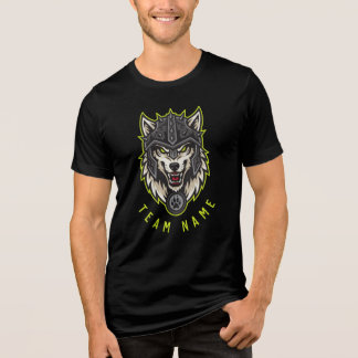 En Tri-matière T-shirt personnalisé avec mascotte Loup Alpha pers