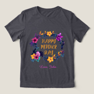 En Tri-matière T-shirt personnalisé "Elegant Floral Happy Mother’