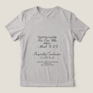 En Tri-matière T-shirt personnalisé pour groupe chrétien