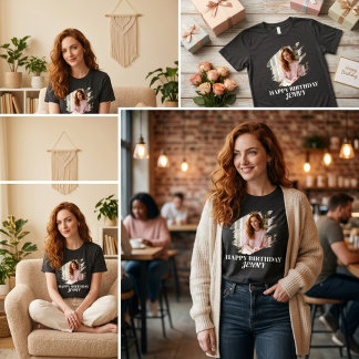 En Tri-matière T-shirt personnalisé pour l'anniversaire de femme 