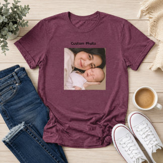 En Tri-matière T-Shirt Photo Personnalisé Cadeau de Mémoire Perso