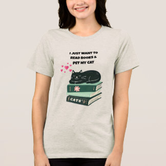 En Tri-matière T-shirt pour amateur de chats, Chemise pour lecteu
