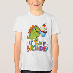 En Tri-matière T-shirt pour enfants avec un joli cupcake de dinos