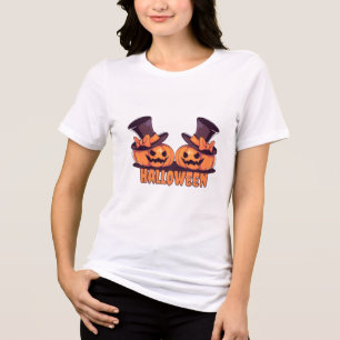 En Tri-matière T-Shirt pour femmes Citrouille d'Halloween