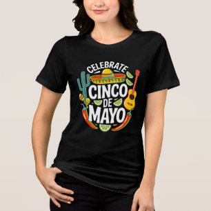 En Tri-matière T-shirt Rétro pour Célébrer Cinco De Mayo Fiesta