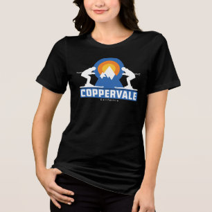 En Tri-matière T-Shirt Rétro Sunset Ski Coppervale