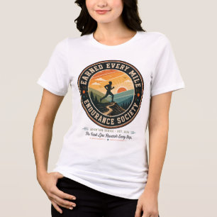 En Tri-matière T-shirt rétro Trail Runner Endurance Earn Every Mi