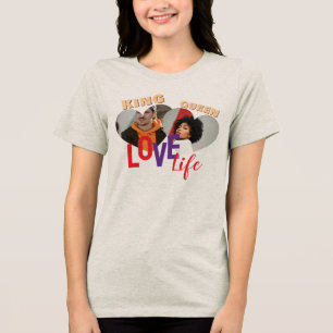En Tri-matière T-shirt romantique 'King & Queen Love Life' pour f
