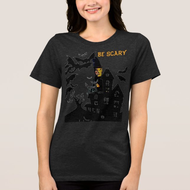 En Tri-matière T-shirt Sorcière Halloween effrayant (Recto)