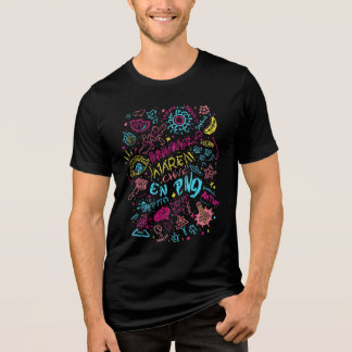 En Tri-matière T-shirt Streetwear Amusant Doodle – Style Rétro Né