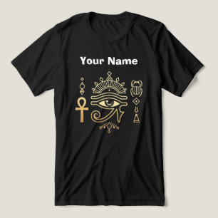 En Tri-matière T-Shirt Symboles Sacrés d'Égypte Ankh Œil d'Horus