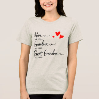 En Tri-matière T-shirt tendance personnalisé année maman grand-mè