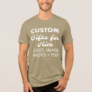 En Tri-matière T-shirt vert homme personnalisé