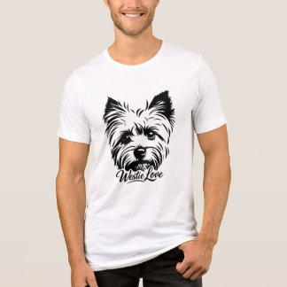 En Tri-matière T-Shirt Westie Love Silhouette Dessin au Trait Amo