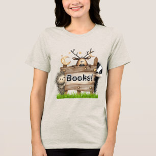 En Tri-matière T-Shirt Woodland Books pour lecteurs et écrivains