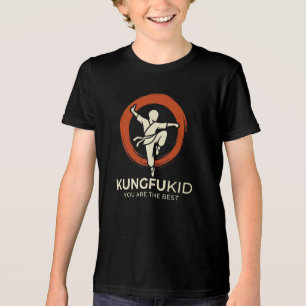 En Tri-matière T-shirt Zen Minimaliste Kung Fu Kid Arts Martiaux 