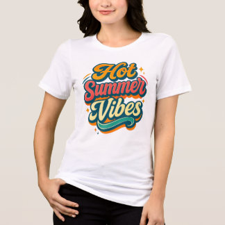 En Tri-matière Tee-shirt Hot Summer Vibes || T-Shirt de plage à é