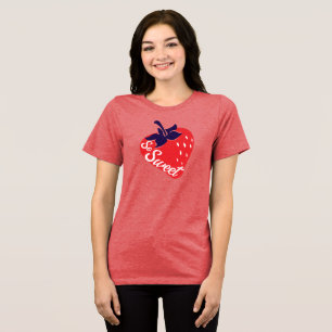 En Tri-matière Tellement doux slogan graphique fraise t-shirt