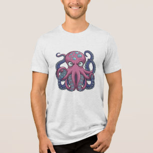 En Tri-matière Vector Octopus Monster T-Shirt Design - Edo Ukiyo