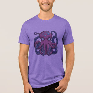 En Tri-matière Vector Octopus Monster T-Shirt Design - Edo Ukiyo