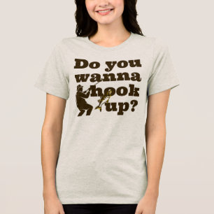 En Tri-matière Veux-tu te brancher ? T-shirt pêche amusant