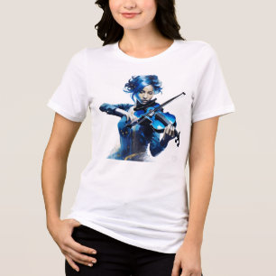 En Tri-matière violon féminin t-shirt violon