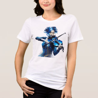 En Tri-matière violon féminin t-shirt violon