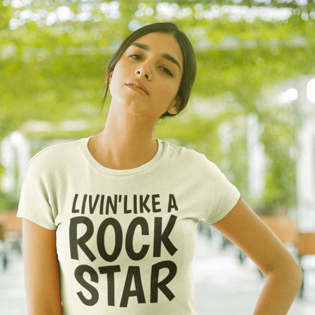 En Tri-matière VIVRE COMME UN ROCK STAR, T-shirt (Créateur téléchargé)