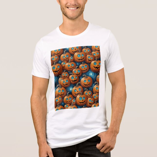 En Tri-matière Whimsical Pumpkin Halloween T-Shirt (Recto)