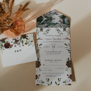 En Un Boho Floral Rustique   Invitation de mariage tout 