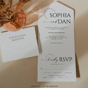 En Un Invitation à trois volets pour Mariage tout simple