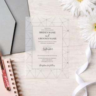 En Vélin Invitations de mariage Motif géométrique élégantes